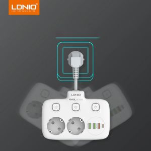 LDNIO EUプラグパワーストリップ2 AD 3 USB 1 TYPE-Cポート電気ソケットユニバーサルアウトレットホームオフィスアダプターサージプロテクター