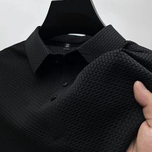 Herren Polos Stickerei hochwertige hochwertige gestrickte kühle Polo-Hemd-Hemd-Hemd-Casos-Kragen-Rippen atmungsablöschbarer Kurzarm T-972