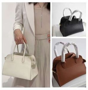 NEW The Row Premium Touch Bag Designer Margaux 10 가죽 핸드백 통근 젖소 여행 어깨 라이트 Luxury Classic 토트 조류