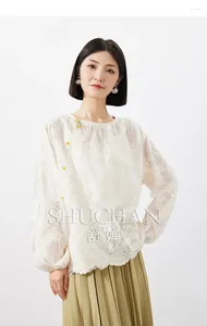 Bluzki damskie chiński styl bluzki kobiety letnia widzicie się Blusas Mujer de Moda 2024 Verano Elegantes Ladies Tops