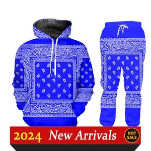 Nya 3D-tryck Bandana Fashion Men Women Tracksuits Crewneck Hoodies+Pants Plus Size S-6XL HARAjuKU003 O10F U5Q9