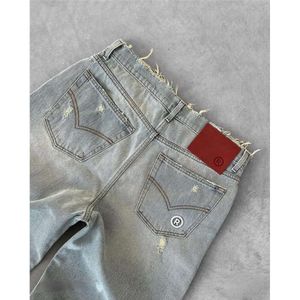 Wäsche zerrissene Jeans Herren Retro High Street Paartasche Stickerei Die Qualität ist höher als Gleichaltrige in allen Jahreszeiten