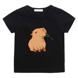 T-shirts 2024 Aesthetic Manga T-shirts Cute Cartoon Comic Tshirt Fashion Bank Beaver Anime Tee-shirt High Street Boys Girls Top Y240521