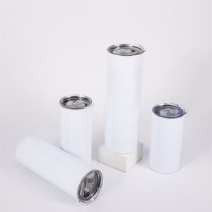 Białe kubki ze stali nierdzewnej z kubkami do wielokrotnego użytku z wielokrotnym użyciem słomy plastikowe kubki 12 uncji 15 uncji 20 uncji