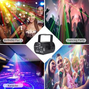 DJ Disco Stage Party Lights Laser Light Sound Activated Projector for Christmas Karaoke Pub KTV Bar Dance Gift Birthday Wedding