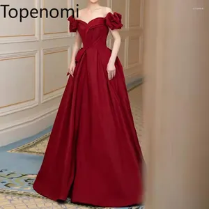 Вечеринка платья Topeenomi Red Off Plower Princess Wedding Dress Bridal Plage 2024 Tocagement Toaster Элегантные вечерние одежды