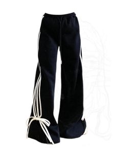 Pantaloni della tuta a strisce da donna Gamme casual y2k streetwear elastico pantaloni gamba larga vestiti per pantaloni da prelievi anni '90 hiphop gotico 240521