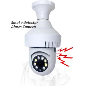 Novo alarme de fumaça de câmera Wi -Fi 5G 2MP E27 Bulbo interno Detectar Visão noturna CCTV Câmeras de vigilância WiFi CCTV Detector de incêndio