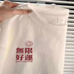 MENS Womens T Shirts Tees T-shirts Chinese Style Cotton Short Sleeve Summer Loose Crew-Neck White Black Casual Small Print Bottom Designer Shirt Streetwear 90f