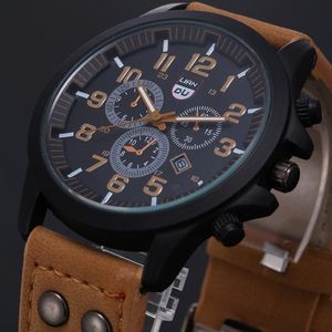 Avanadores de pulso Luxury Classic Men Watch 2022 Sport Militar Sport Aço Antelhado Data Água de Couro de Couro Relogio Masculino 308K