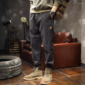 Men's Pants British Yuppie Vintage Cargo Loose Straight Leg Trend Spring And Autumn Casual Wide Corset
