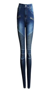 Neue Ripped Women Biker Jeans Fashion Casual Designer Marke mit mittlerer Taille Dehnungsstrecke Bleistift Jeans W00011065357
