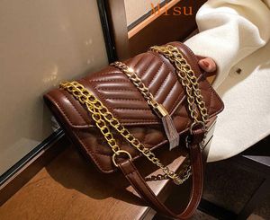 Moda lingge zincirleri kadın omuz çantaları tasarımcı çanta lüks pu deri crossbody elger çanta bayan küçük flep cüzdan 20213337750