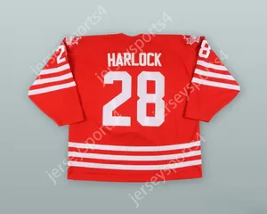 Пользовательский David Harlock 28 Канадская сборная Красный хоккей-майки