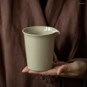 Xícaras pires 2024 Esmalte de cinza vegetal cerâmico Handmade Zen Rhyme Faut Cup Tea Conjunto de chá retrô simples água