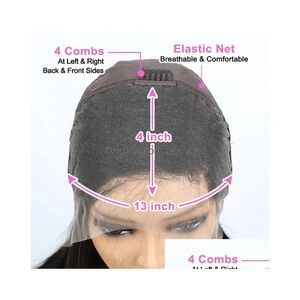 Human Chignons Lace Front Short Bob Straight Natural Black Hair S For Women Pre Plucked Closure Brazilian 240408 Drop Delivery Produ Dhmlx