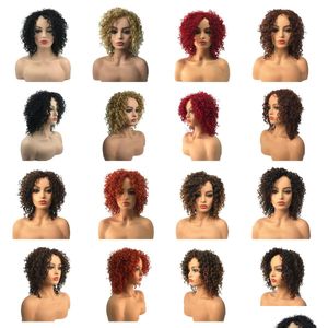 Synthetic Wigs Womens Curly Wig Loose Wavy Naturally Heat Resistant Braid Fl With Bangs Drop Delivery Hair Products Dh8Xv