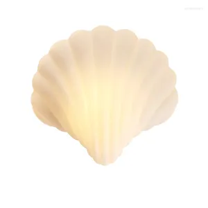 Wall Lamp Modern Glass Shell Corridor Creative Simple Bedroom Bedsides Light E27 Balcony Hallway Lighting Fixtures