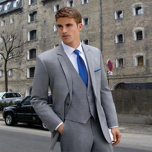 Ternos masculinos Tuxedo 2024 Man Made Man Greot Grey Suit (colete de calças de jaqueta) Slim Fit Business Moda Casamento de Moda Homme Homme