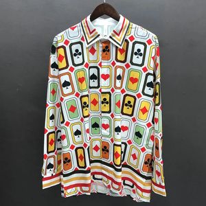 Fall Hawaiian Beach Shirts Long Sleeves Men Tops Streetwear Poker Graphic Print Shirt Streetwear Hip Hop Moda Hombre 240517