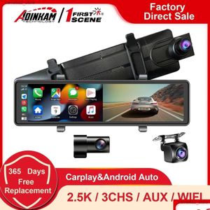 DVR samochodu DVR ADINKAM 12 CAL 3 CHS 2,5K KAMA KASA APPLE CARPLAY ANDROID Wsparcie Aux Przenośny luster