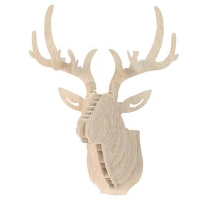 3D drewniana łamigłówka Elk Deer Head Worka ścienna