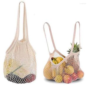 Storage Bags 2PCS Large Cotton Totes Shopping Foldable Mesh Net String Bag Reusable Fruit Handbag