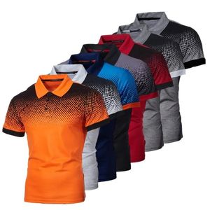 Men Polo Shirt Short Sleeve Print Clothing Summer Streetwear Casual Fashion tops 240513