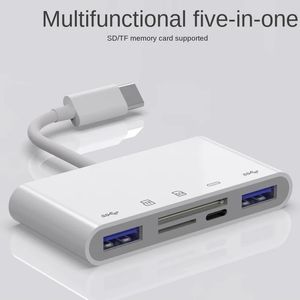 2024 5 I 1Type-C Multi Adapter USB Connector TF-kortläsare för MacBook-bärbar dator och mer USB C-enheter för MacBook-bärbar dator