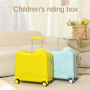 Suitcases Cute Children's Bagaż Mała lekka 18 -calowa pudełko na pokład pudełka może siedzieć Universal Kole Travel Trolley Suitcase