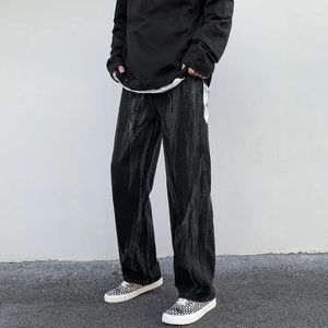 メンズジーンズ2024エラスティックルーズストレートワイドレギュードデニムパンツカジュアルズボン韓国スタイルスポーツウェア衣類b182