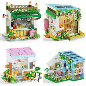 Blocks Girl assembly game building blocks princess store garden learning room playing space models gifts toys compatibility H240521