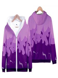 Women039SジャケットAphmau Merch Zip up up up up up up up up use lomen men harajuku sweatshirt Flame Purple and Red 3D Print Zipper Hooded Jacket S7391481