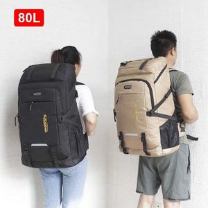 Сумки на открытом воздухе 80 л 50 л Outdoor Rackpack Mens Mens Travel Bag Rucksack Sports Tracking Camping Buitk Radkpack Big Book Bag Q240521