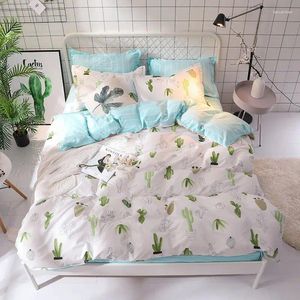 Sängkläder sätter J Tropical 4st Girl Boy Kid Bed Cover Set Däcke Vuxen Barnark och örngott i Comporter 2TJ-61011
