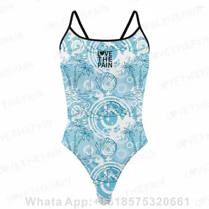 Women's Swimwear Love The Pain Race Swimsuit Women Sexy One Piece Beach Wear Bathing Suit Monokini Push Up Training