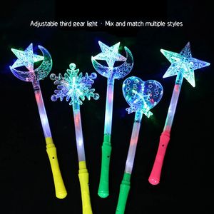 RAGAZZI BAMBINI Principessa Lucemitting Magic Wand LED LED Flash Crystal Glow Stick Concert Party PROPT Creative Toys 240521