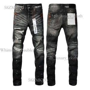 Purple Jeans Mens Luxury Jeans Designer Jeans Pant staplade byxor Biker broderier rippade för trendstorlek Jeans män tårar europeiska jean hombre mens byxor 260