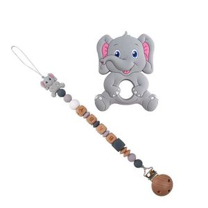 Pacifier Holders Clips# Customized name baby pacifier clip holder elephant pacifier chain baby shower gift BPA without attachment Tetine d240521