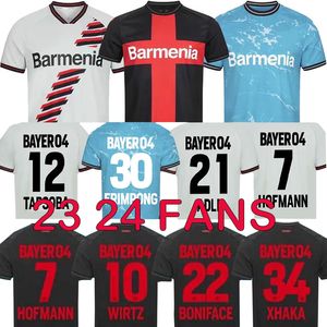 2023 2024 Оптовые байер 04 Leverkusens Soccer Jerseys Boniface Palacios Wirtz Grimaldo Hofmann Hincapie Tapsoba Schick Frimpong Men Специальные футбольные рубашки