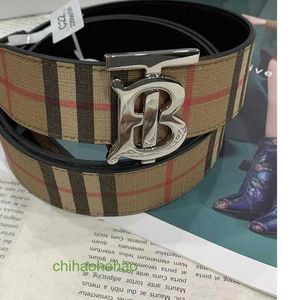 Designer BBorbaroy belt fashion buckle genuine leather Star style 24SS double-sided classic plaid mens belt