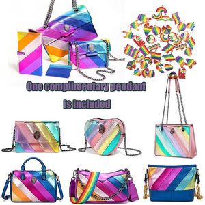 Kostenloser Versand Kurt Geiger Handtaschen Crossbody Designer Herztaschen Luxus Handtasche Einkauf Regenbogen Leder Frau Schultergurt Bumbag Reisekette Tasche Tasche Tasche Geldbörse