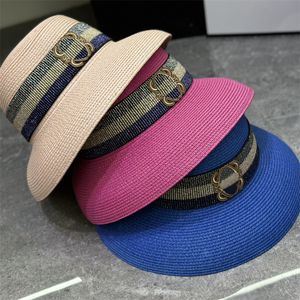 Women Straw Hat Designer Cape Cap luksusowy kubełko czapkę szerokie grzbiet czapki swobodne czapki marka sunhat 3 kolory trawę tkaninowa czapka sunshade czapka