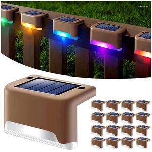 Wandlampe 16 Pack Zaun Post Solarleuchten für Patio Pool -Treppe Schritt und Pfad Wetterfestes LED -Deck angetrieben