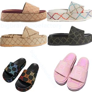 slippers designer slippers sandals slipper slides summer beach slide womens sandals mens slippers flip flops luxury shoes flat thick bottom embroidery shoes 35-45