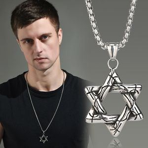 Magen Star of David Pendant Izrael łańcuch Naszyjnik Kobiety 14K Gold Judaica Golden Silver Color Żydowskie mężczyzn biżuteria