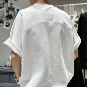 White Black 2024ss High Street Oversized T-shirt Casual Cotton Tees Streetwear Crop Top Woman Clothes Men's Clothing