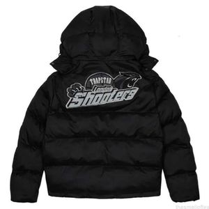 Jacken Trapstar London Shooters Kapuzenmodem Model Jacke Black Reflective Sticked Thermal Hoodie Männer Wintermantel 2024