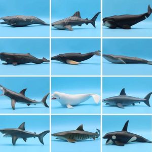 Neuheit Spiele Ozeansee Lebensimulation Tier Killer Whale Bowhead Blue Whale Model Actionfiguren Aquarium Marine PVC Education Kinder Spielzeug Y240521