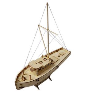 Модельный набор электрический/RC Лодки Модель сборки DIY KIT Wooden Sailboat 1 50 Scale Decorative Decorative Gift S2452196